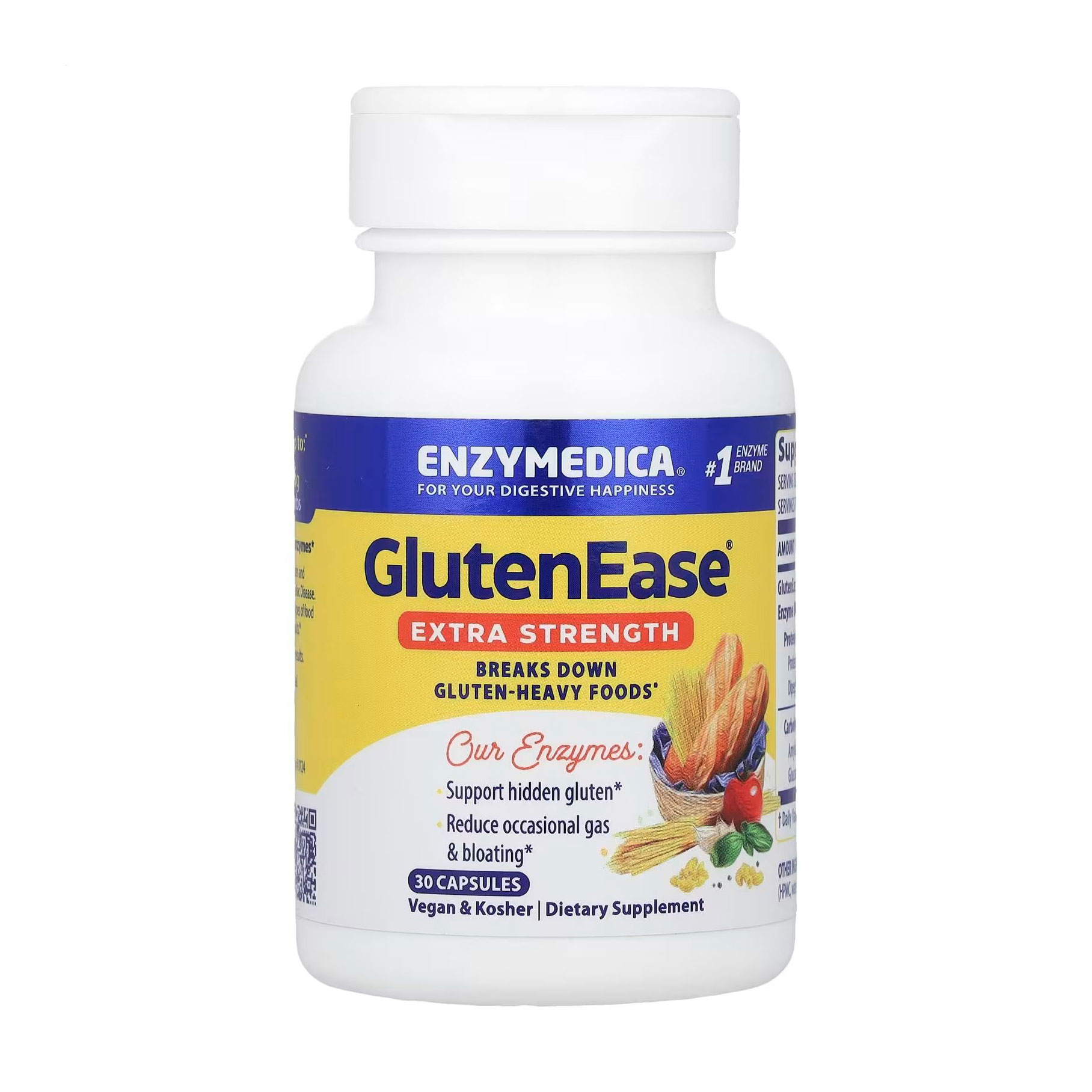 Ферменти для перетравлення глютену і казеїну Enzymedica GlutenEase Extra Strength, 30 капсул