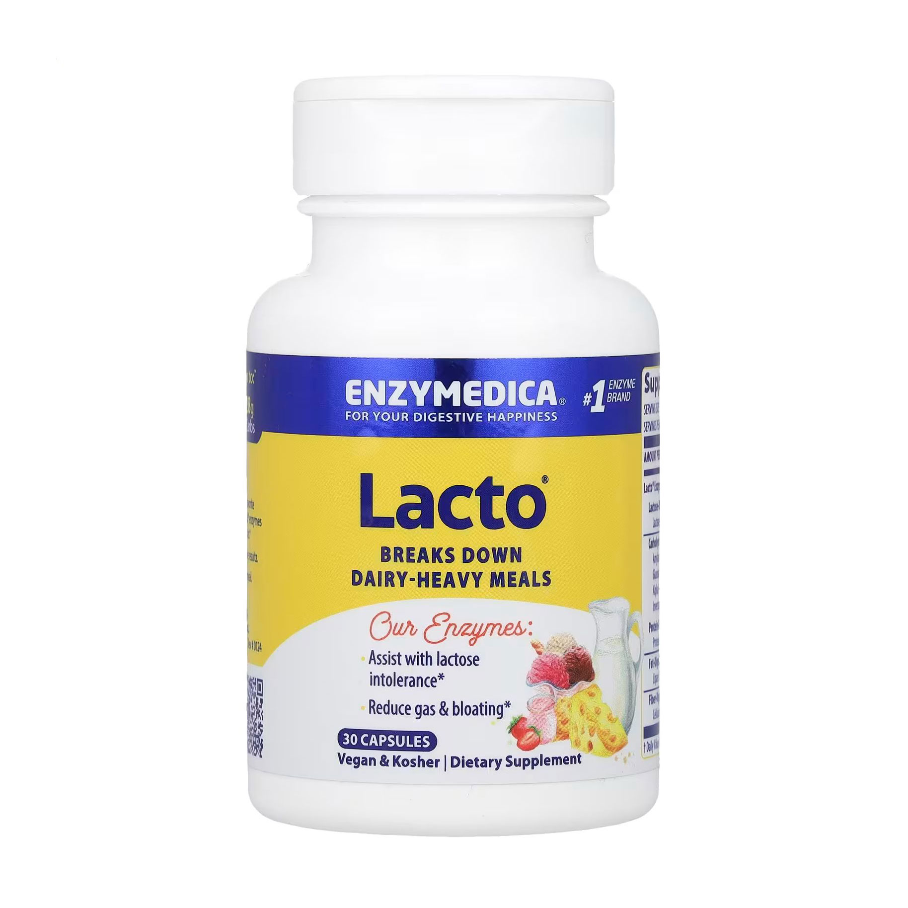 Ферменти для перетравлення лактози Enzymedica Lacto, 30 капсул