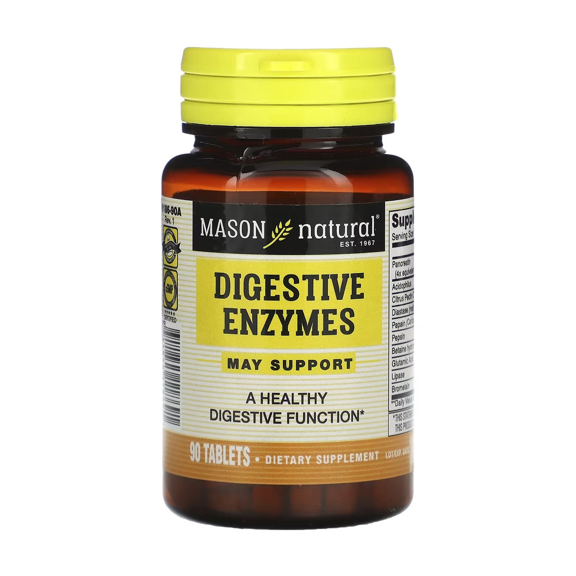 Ферменти для покращення травлення Mason Natural Digestive Enzymes, 90 таблеток